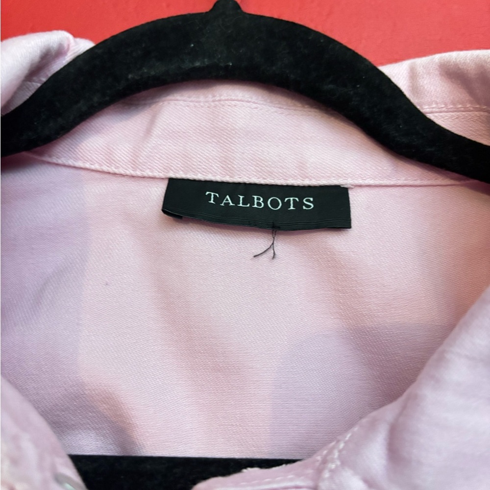 Talbots Light Pink Jean Denim Jacket Size Medium  Pit to Pit 20inches - Picture 3 of 6